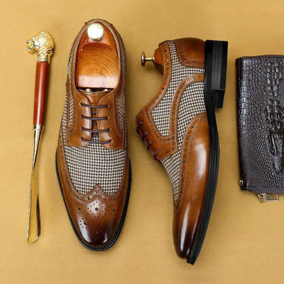 Yves Laroche Leather Brogue Oxfords Shoes