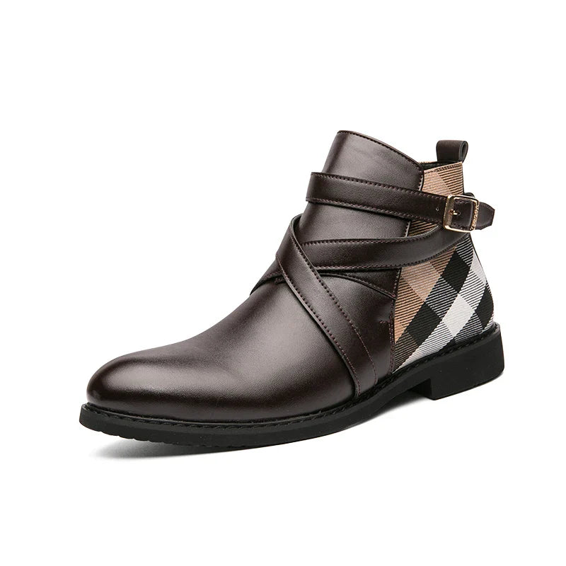 Aldo Ferrara Buckled Ankle Leather Boots