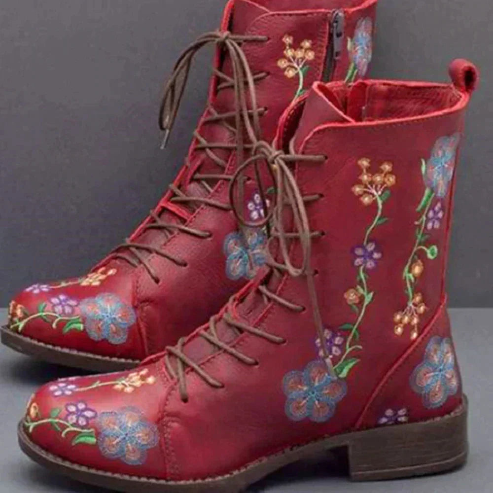 Avencea | Ethnically Embroidered Retro Boots