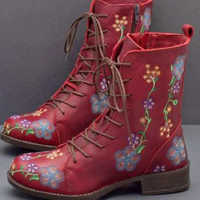 Avencea | Ethnically Embroidered Retro Boots