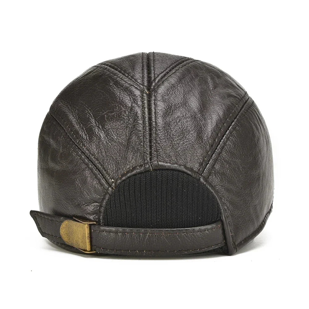 “Montana” Vintage Leather Cap