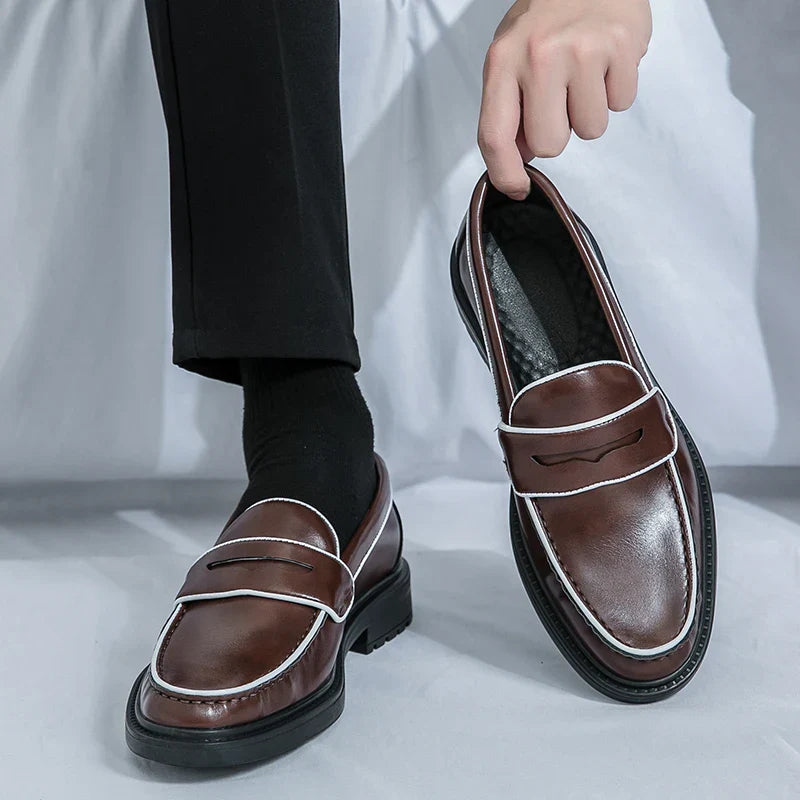Norbert Fournier Leather Penny Loafers