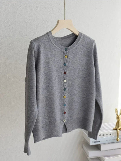 THE CLARISSE | COLOR-BUTTON CARDIGAN