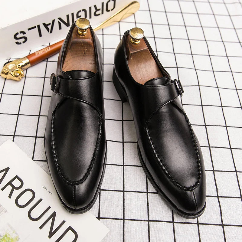 Damien Bellorini Classic Buckle Monk Strap Loafers