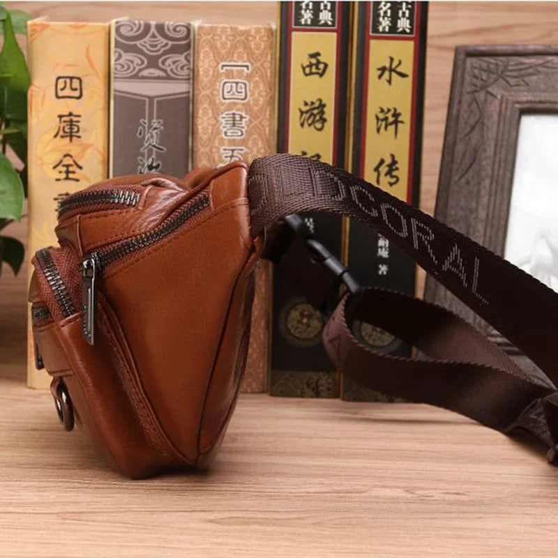 Vinthentic Retro Leather Hip Belt Bag