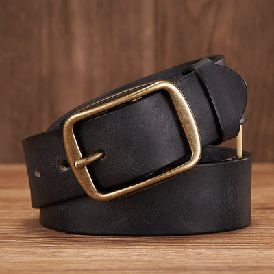 Vinthentic Rustic Cowhide Leather Pin Buckle Belt