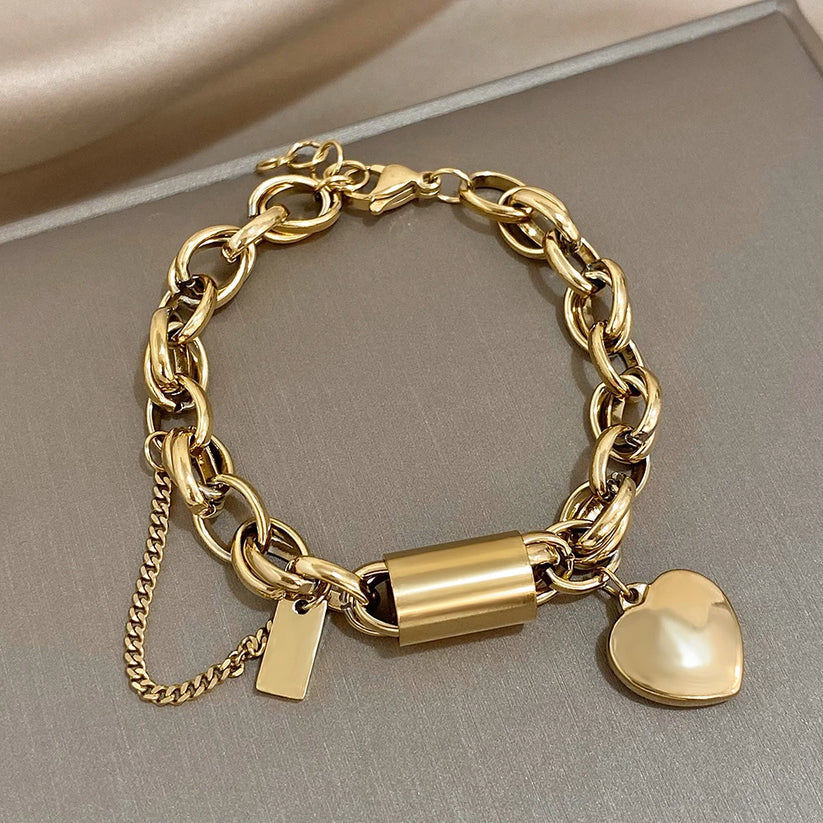 Heartened Chunky Bracelet | Gold 18k