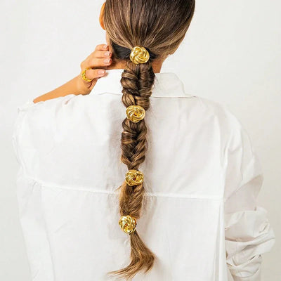 "Golden Bubble" Hair Rings