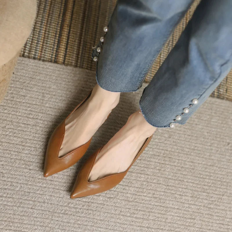 Milara - Pointed Leather Flats