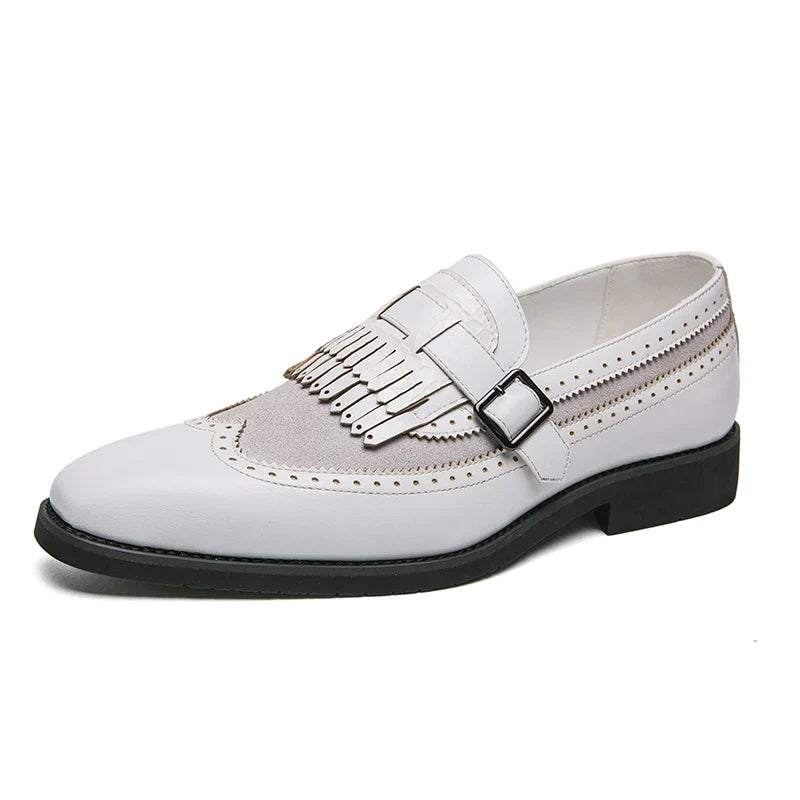 Enzo Caravelli Kiltie Monk Strap Shoes