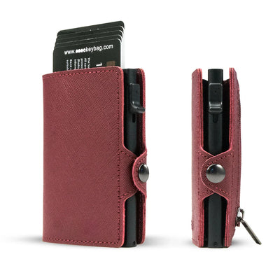 Men’s Slim RFID Leather Wallet – Pop-Up Card Holder with Coin Purse