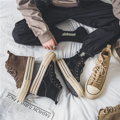 Benoît Lucarini Men’s Suede Vintage High-Top Sneakers