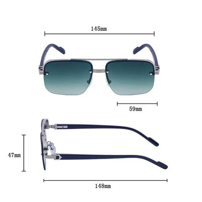 Alberto Lombardi™ Semi-Rimless Sunglasses by Cristian Moretti™