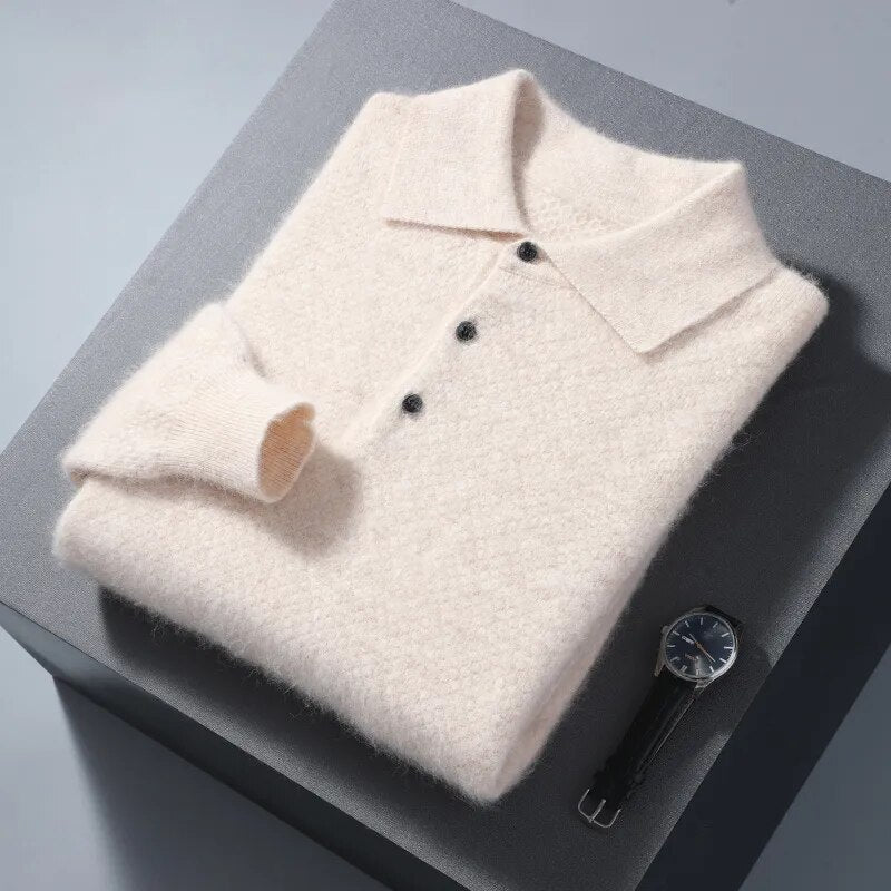 Vinthentic Cashmere Polo-Collar Sweater