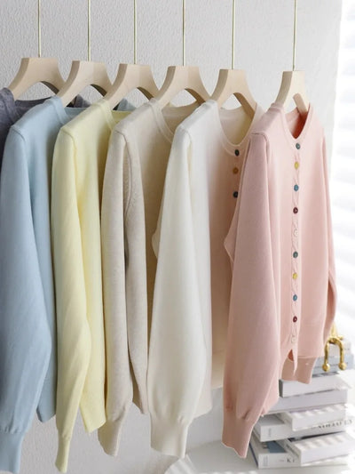 THE CLARISSE | COLOR-BUTTON CARDIGAN