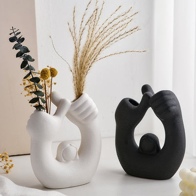 Vinthentic Elegance in Hands Vase