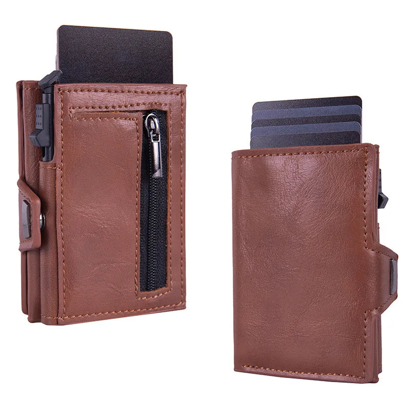 Vinthentic RFID Pop-Up Leather Slim Wallet for Men