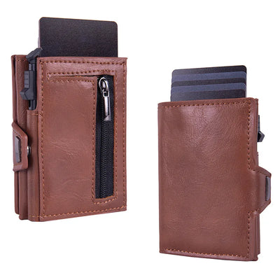 Vinthentic RFID Pop-Up Leather Slim Wallet for Men