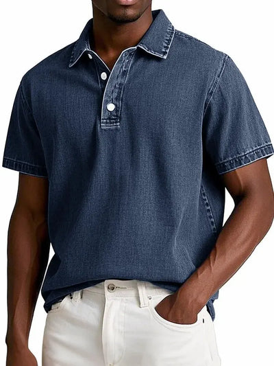 Fusato - Denim Polo Shirt
