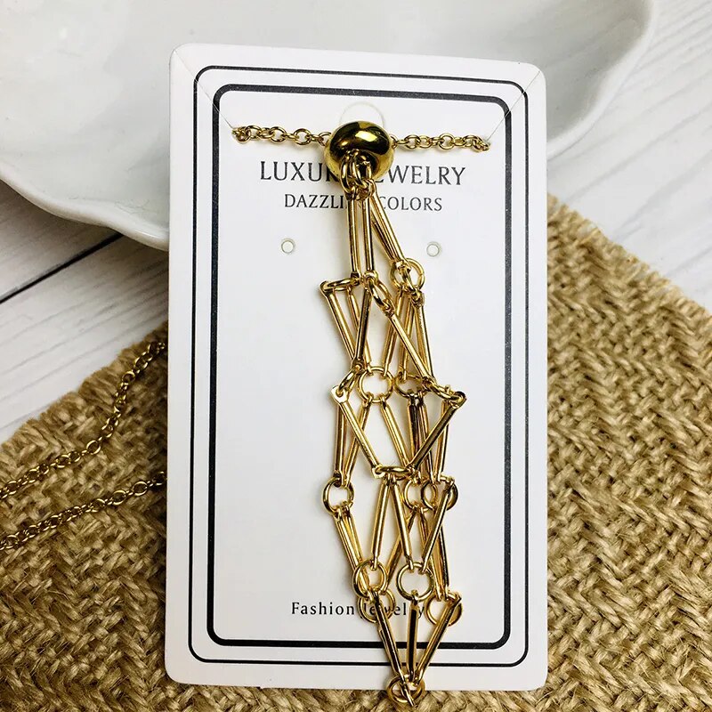 Golden Tranquil Crystal Pouch Necklace