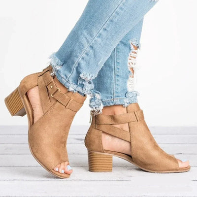 Elegant Open-Toe | Stylish Comfort Boots