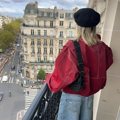 Striking Red Oversized Jacket