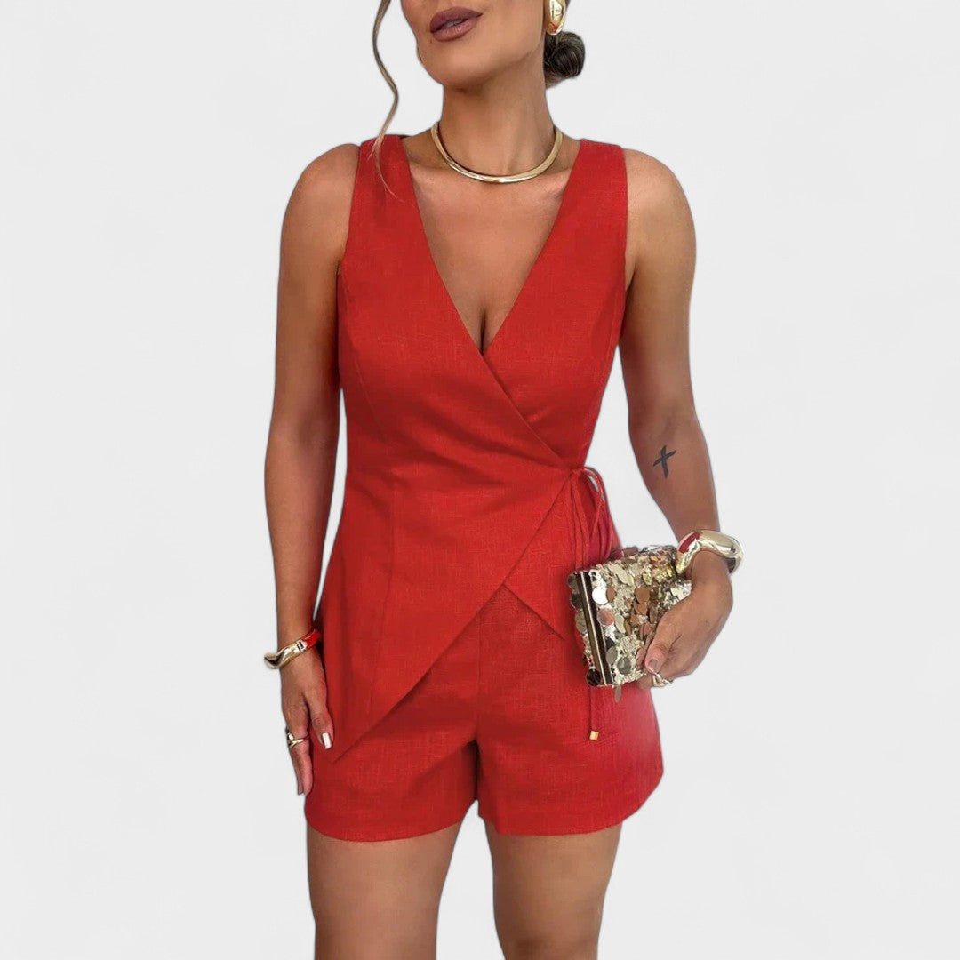 ARIA | SLEEVELESS WRAP ROMPER