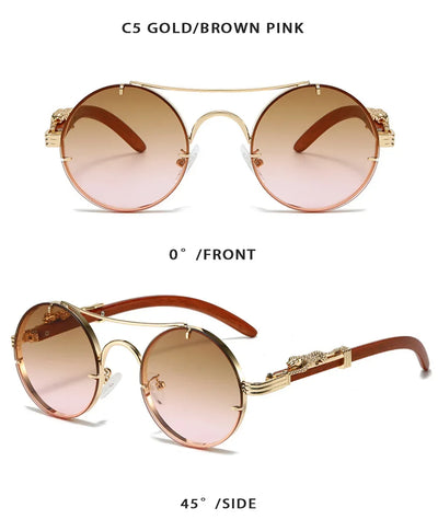 Nerio Tavolaro Vintage Round Baroque Sunglasses