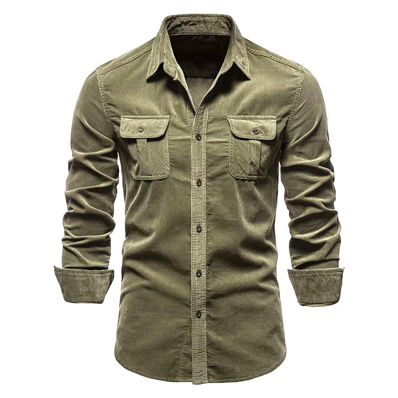 Vinthentic Divito Men's Corduroy Button-up Shirt