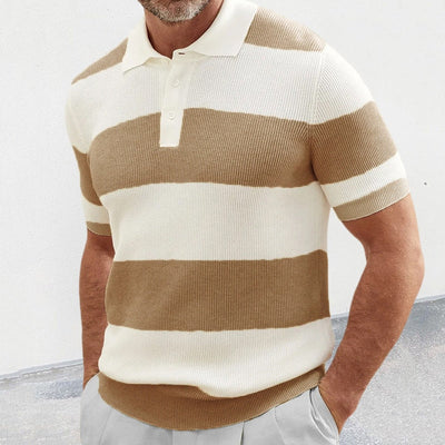 Vinthentic Italia Striped Knitted Polo Shirt