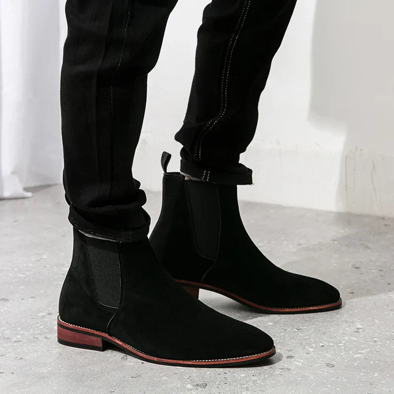 Antoine Rivière Leather Suede Chelsea Boots