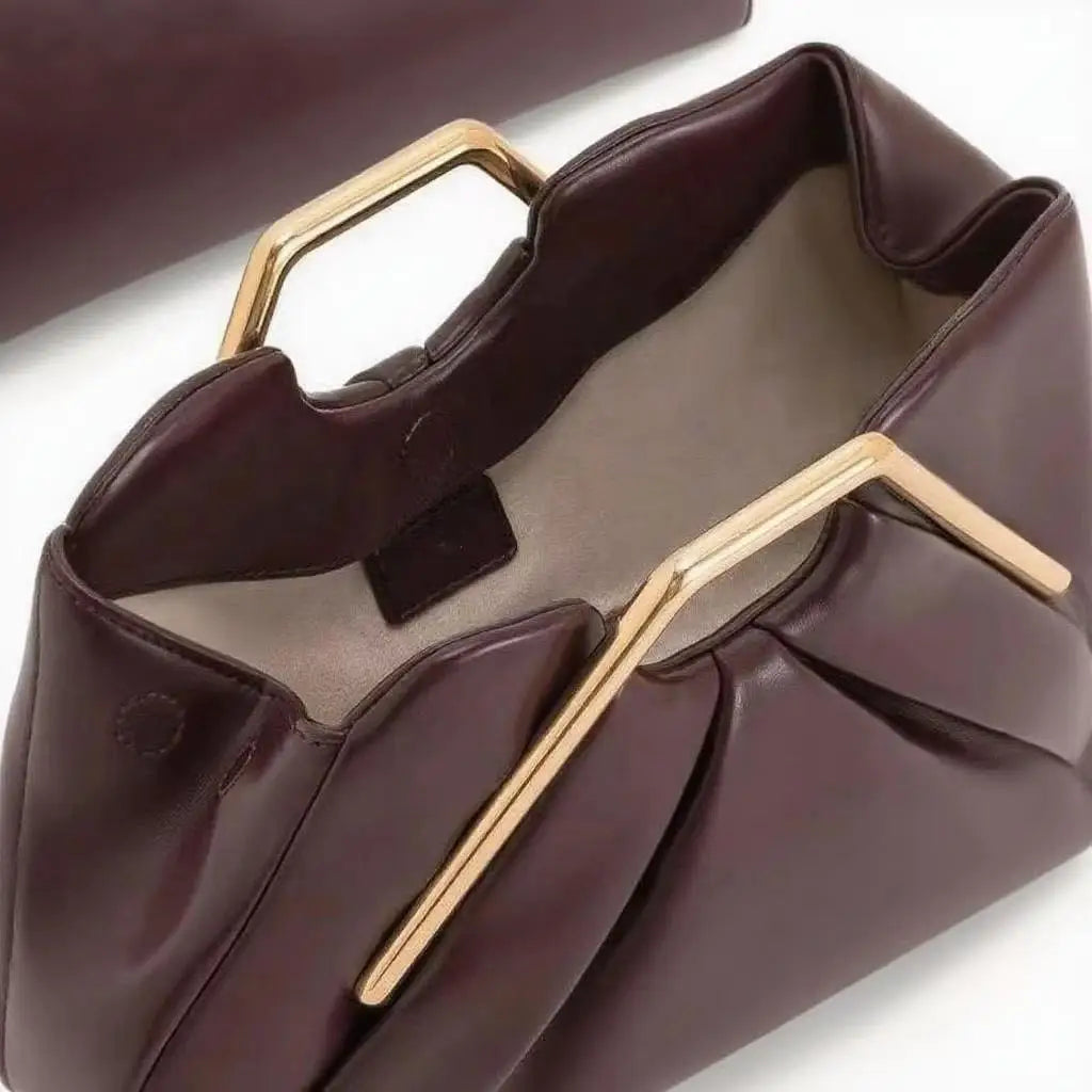 Lusaria - Pleated Leather Handbag