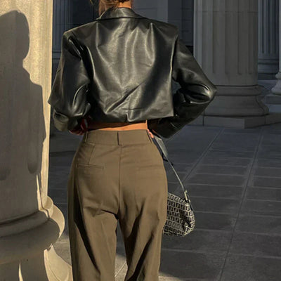 Elise | Elegant Faux Leather Jacket