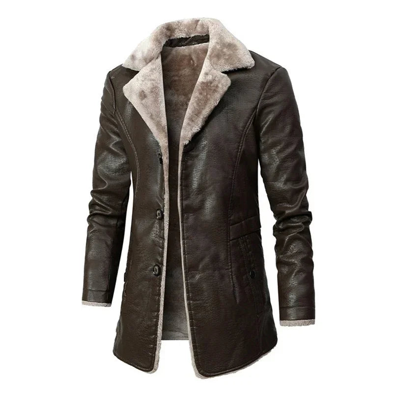 "Giorgio" Leather Winter Coat