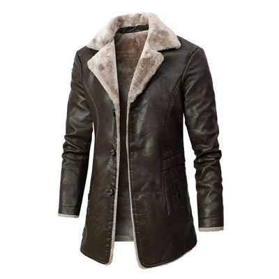 "Giorgio" Leather Winter Coat