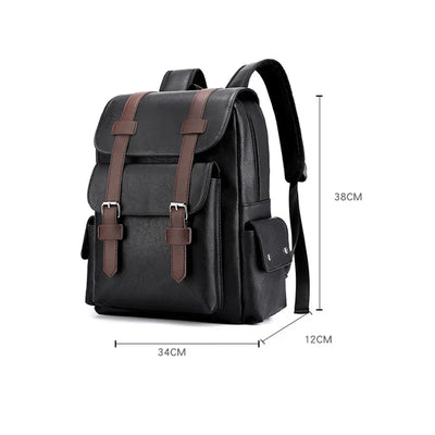 Vinthentic Retro Style Men’s Leather Backpack