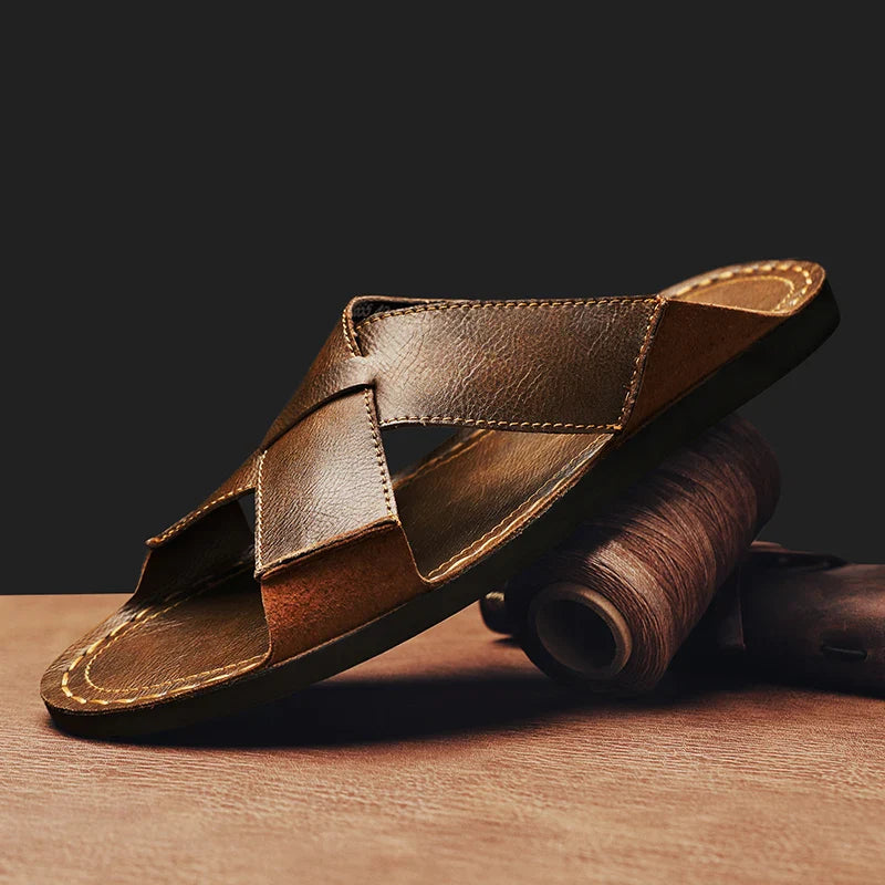 Naxos Leather Slide Sandal