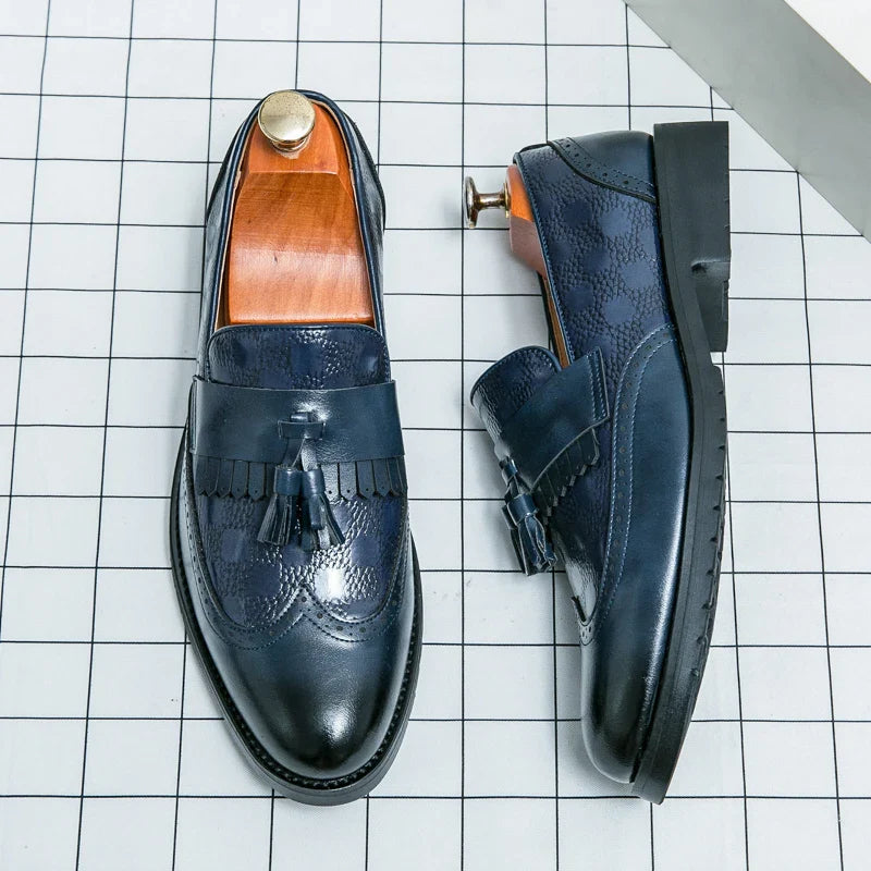 Fabio Gallo Elegant Leather Tassel Brogue Loafers