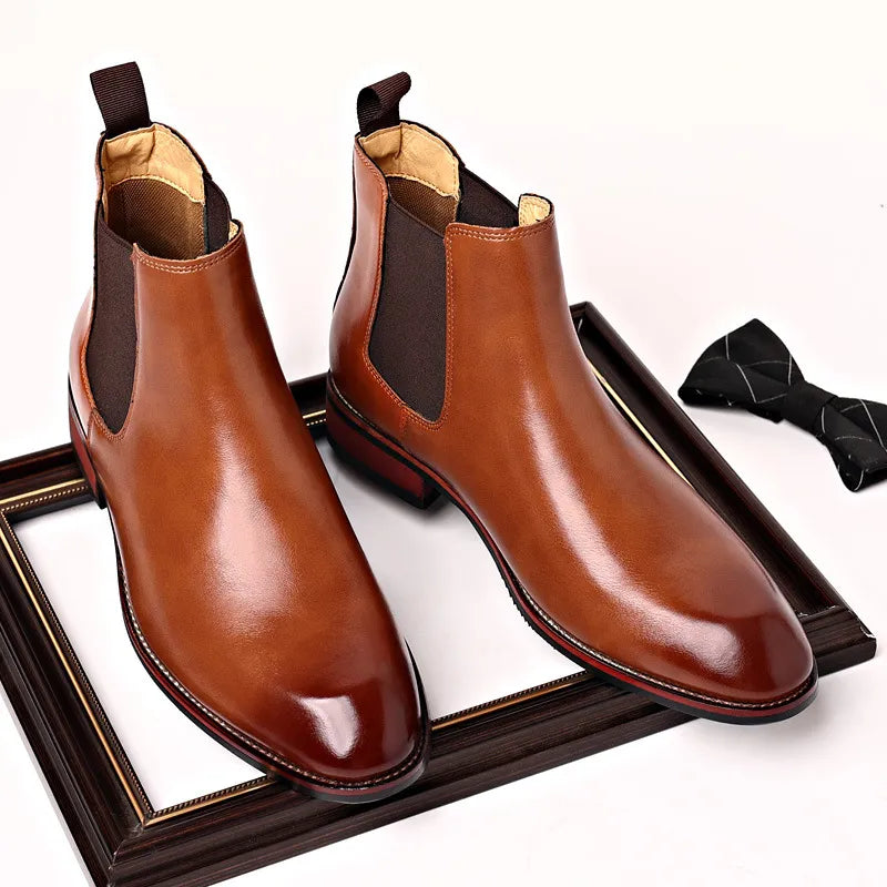 Giovanni Lorenzo Genuine Leather Chelsea Boots