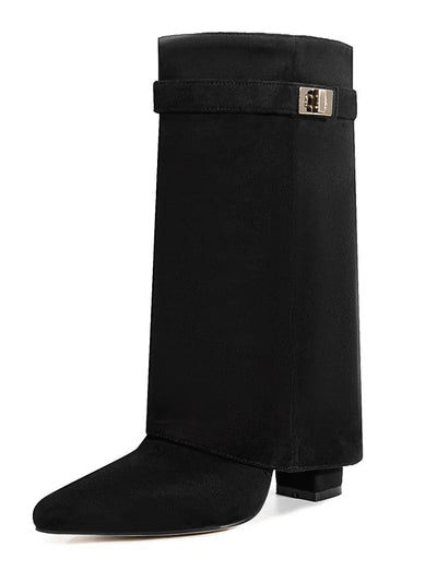 Mia | Women’s Leather Thigh-High Boots with Buckle
