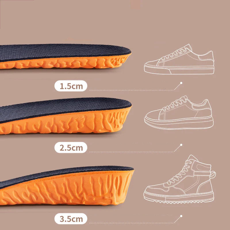 1.5–3.5cm Invisible Height Increase Insoles Sports Foot Pads