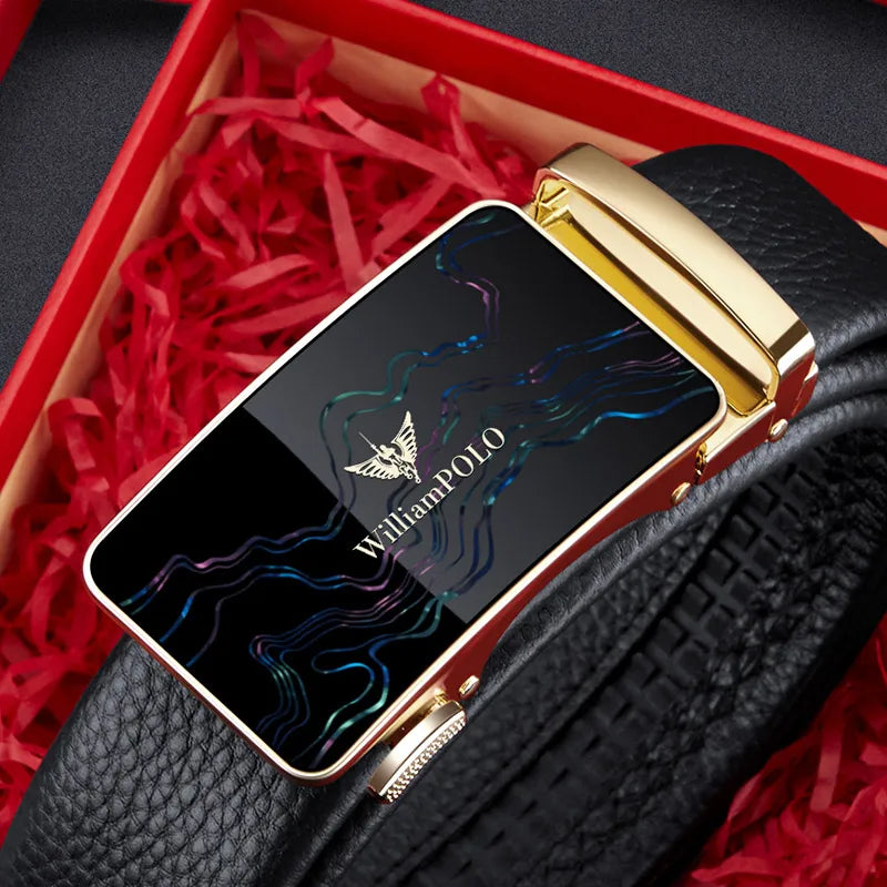 "Black Diamond" Leather Business Belt