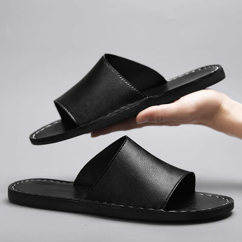 Paros Leather Slide Sandal