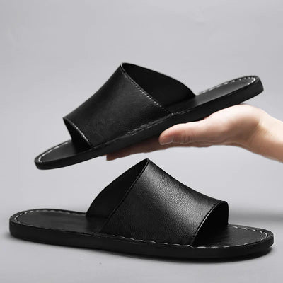 Paros Leather Slide Sandal