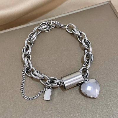 Heartened Chunky Bracelet | White Gold 18k
