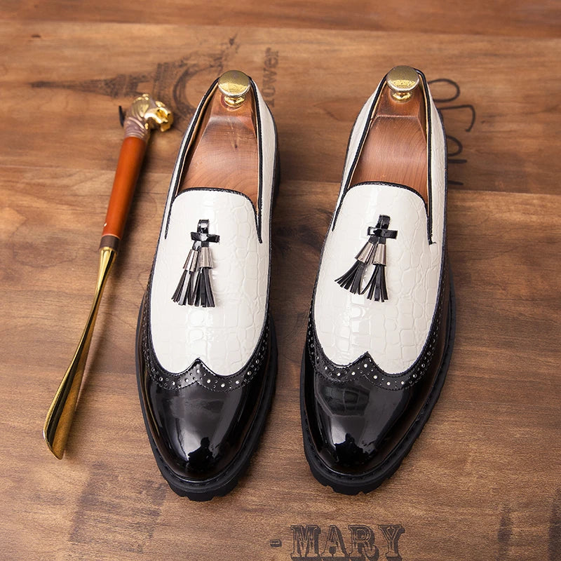 Gaston Delorme Two-Tone Wingtip Brogue Loafers