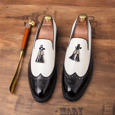 Gaston Delorme Two-Tone Wingtip Brogue Loafers