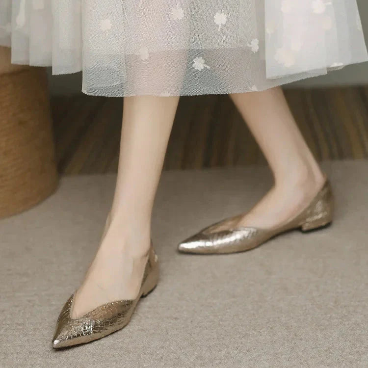 Milara - Pointed Leather Flats