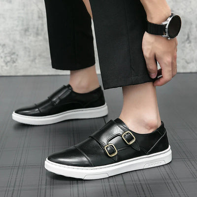 Jules Verneuil Double Buckle Leather Loafers