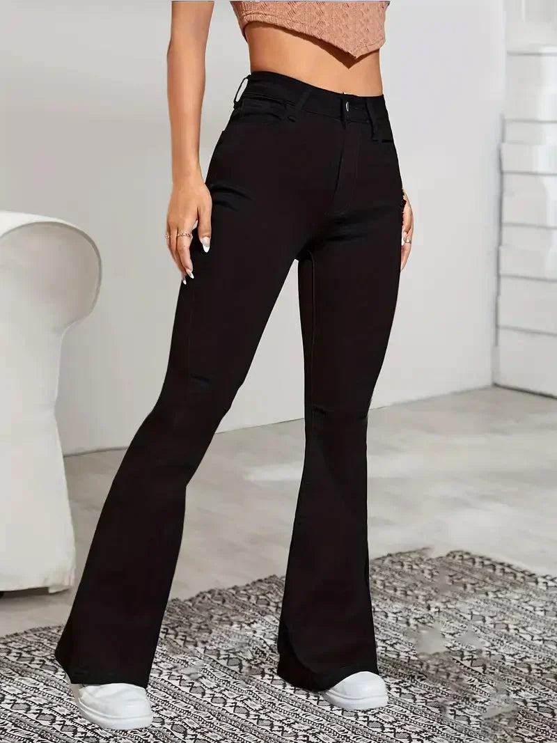 Avencea - High-Waist Jeans with Flared Legs - Stretchy and Comfortable